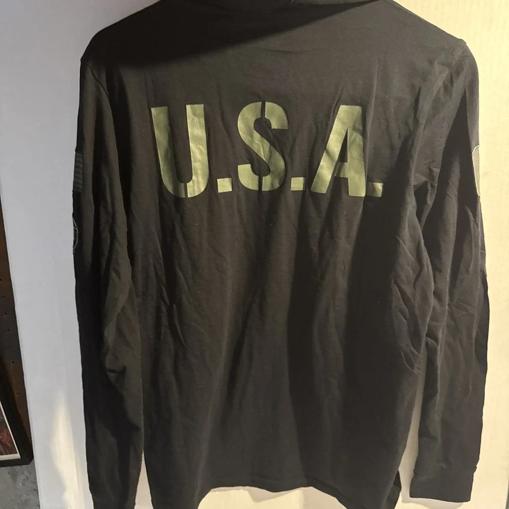 NWT Maryland Terrapins Hoodie Shirt Mens Small Black Military Flag OHT Colosseum